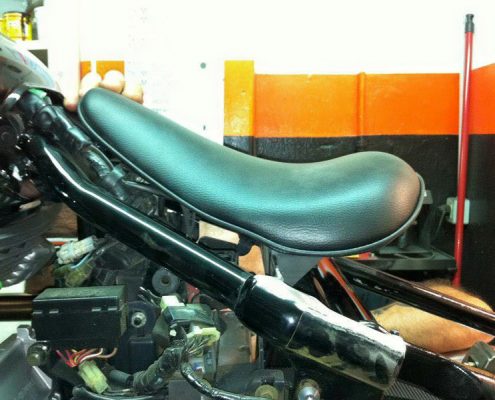 Harley saddle by Greaser Garage